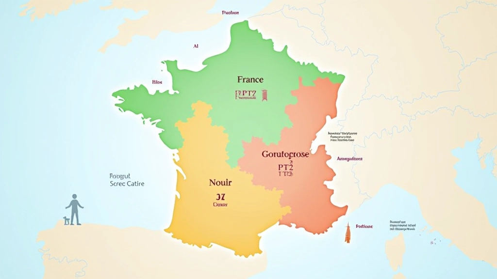 Carte de France colorée montrant les quatre zones géographiques d'éligibilité au PTZ