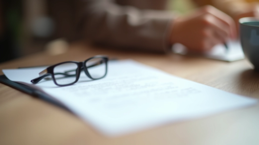 Document d'assurance emprunteur avec stylo et verres de lecture sur bureau en bois