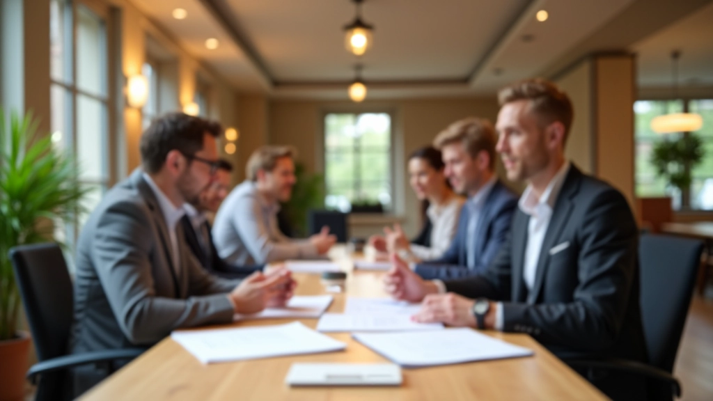 Bureau de conseil en immobilier avec documents et ordinateur