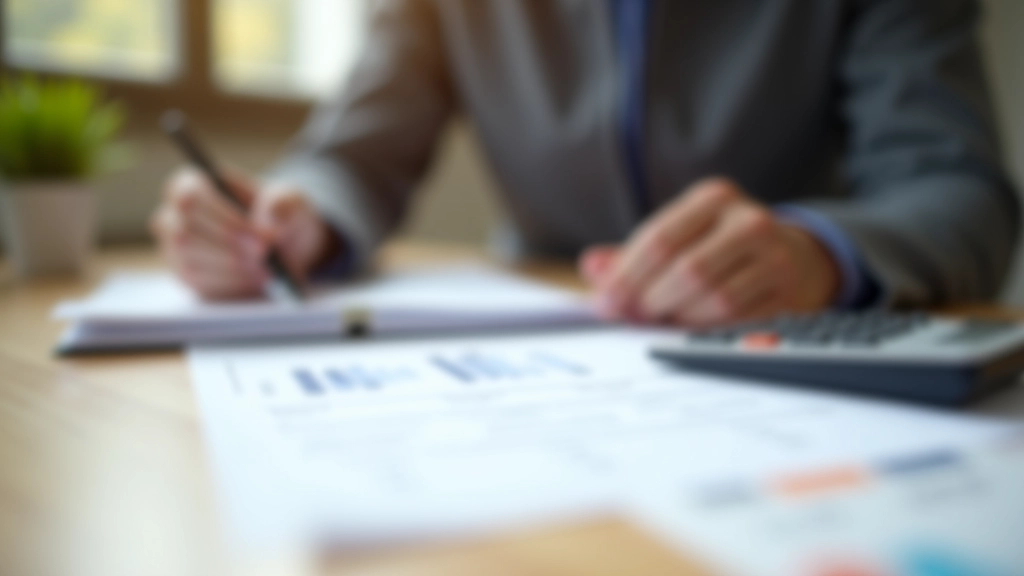 Gros plan sur des documents de crédit immobilier avec calculatrice et stylo sur bureau