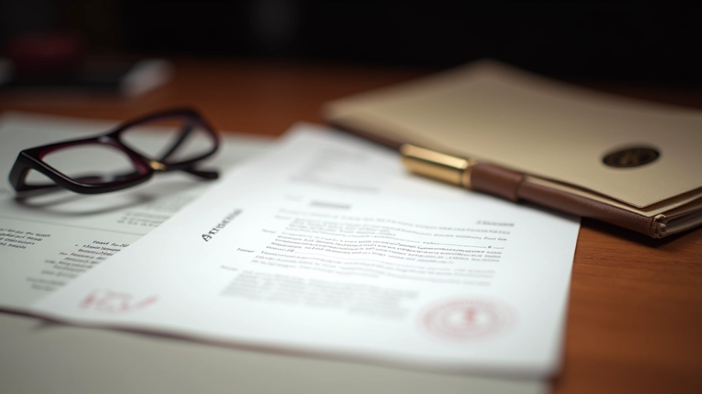 Acte notarié avec tampon officiel et dossier immobilier pour illustrer les frais de notaire